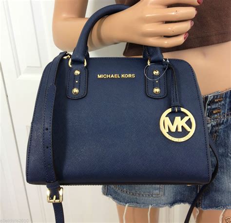 women blue michael kors purse|Michael Kors navy blue purse.